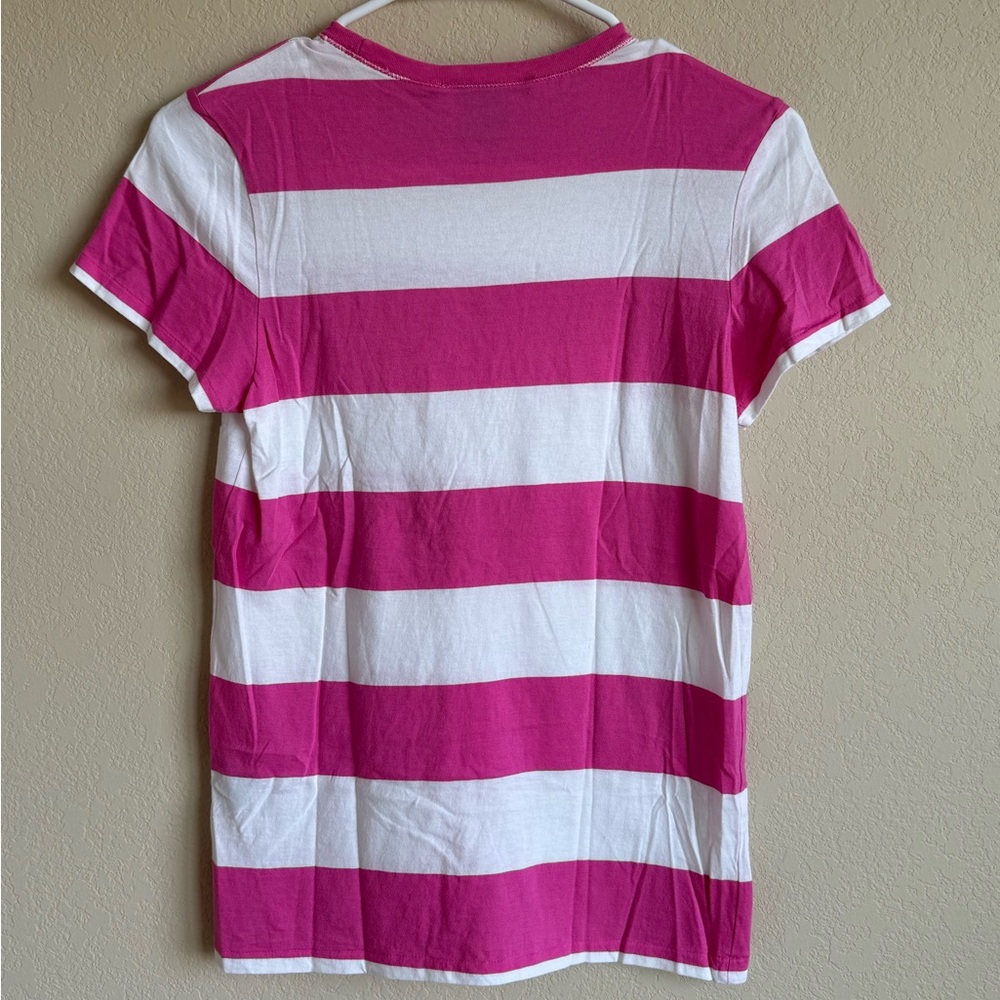 Ralph Lauren Sport Women’s Striped Pink and White Shirt Size Large - Picture 4 of 4